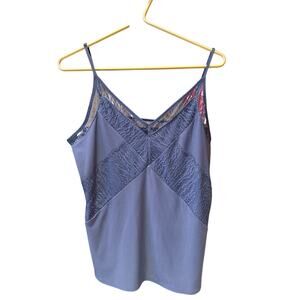 White House Black Market Grayish Blue Lace Camisole M EUC Tank Top